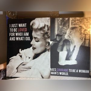 2-Black and White The Chelsea Collection Marilyn Monroe Wall Art Canvas